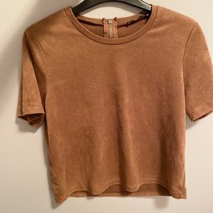 Zara faux suede t shirt in XS